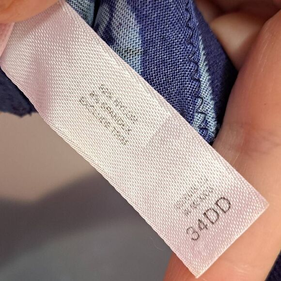 Victoria's Secret Vintage Women's Second Skin Blue Satin Matching Floral Set 34D - Picture 12 of 12